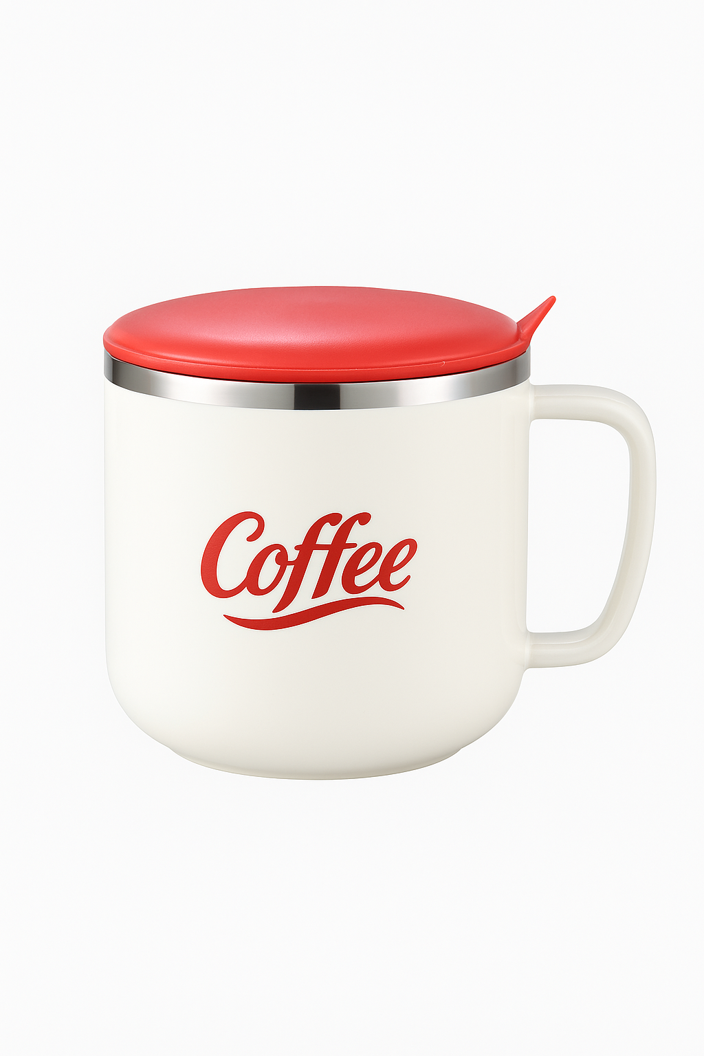 Mug café inox 304 400ml couvercle étanche moderne