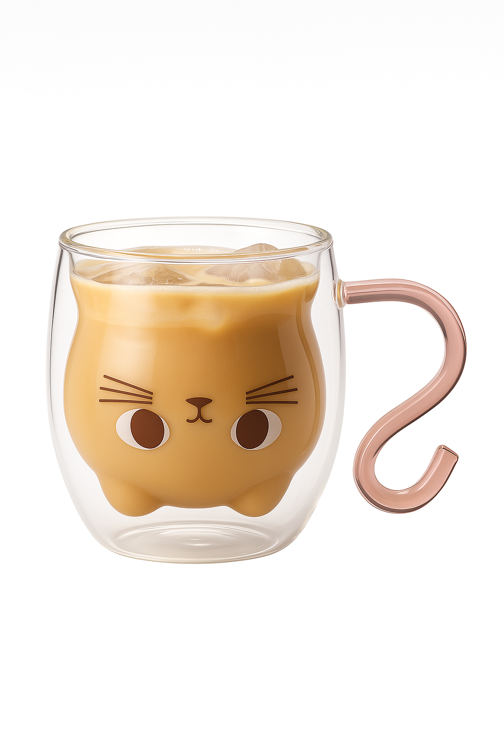 Mug chat double paroi verre 250 ml mignon