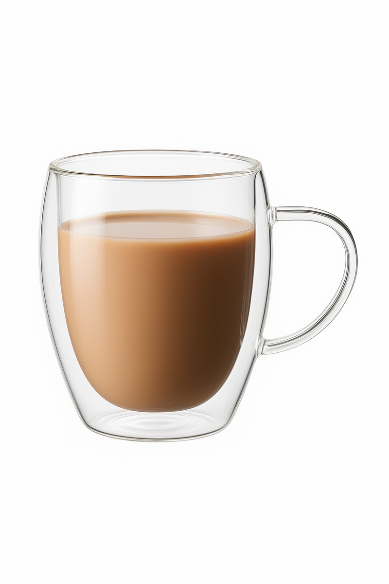 Mug double paroi en verre borosilicate avec anse