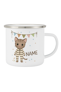 Mug enfant personnalisé animal style cartoon émail anniversaire