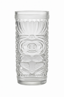 Mug tiki en verre motif visage bar festif