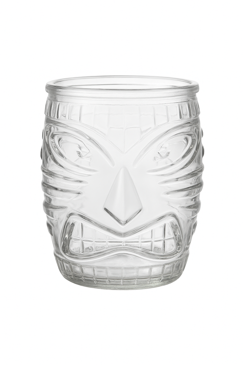 Mug tiki en verre transparent style bar exotique