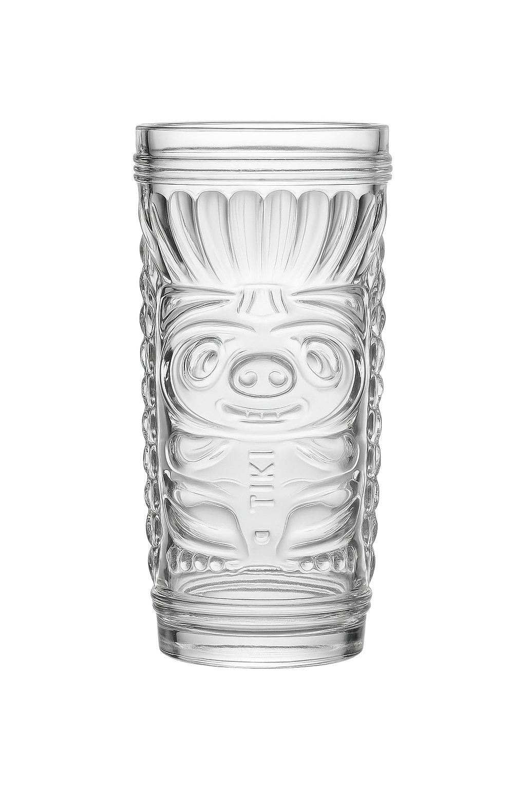 Mug tiki en verre transparent style bar festif