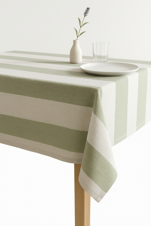 Nappe bohème à rayures géométriques décoration table polyester - vue 2 sur 2