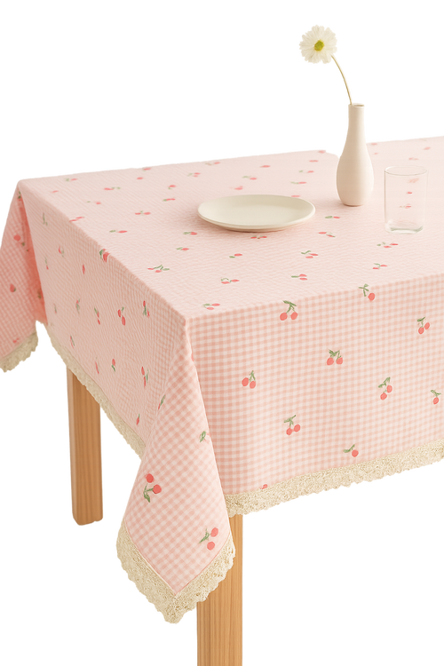 Nappe bohème jacquard épaisse motif carreaux maison cuisine - vue 2 sur 2