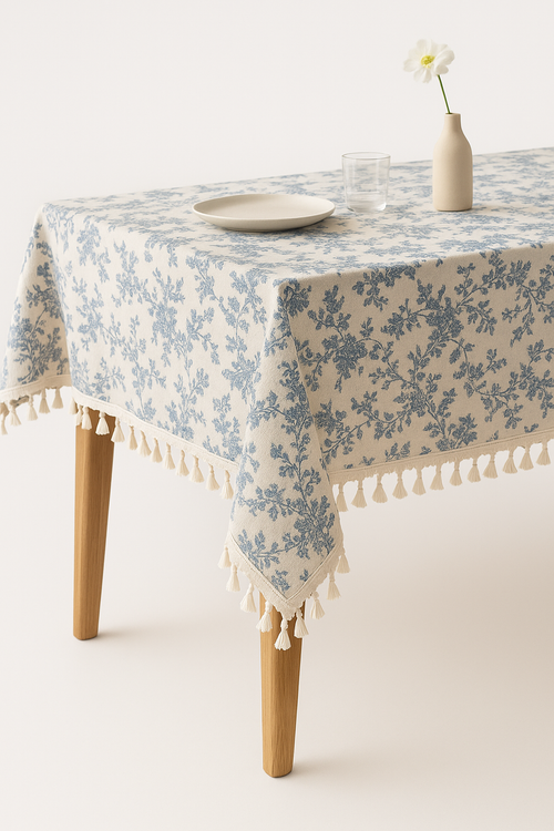 Nappe champêtre à motifs floraux style vintage décor - vue 2 sur 2