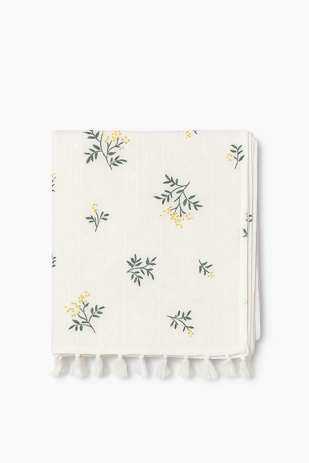 Nappe champetre dentelle marguerite pompons table cuisine maison
