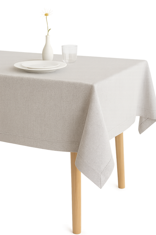 Nappe coton lin imperméable style minimaliste table repas - vue 2 sur 2