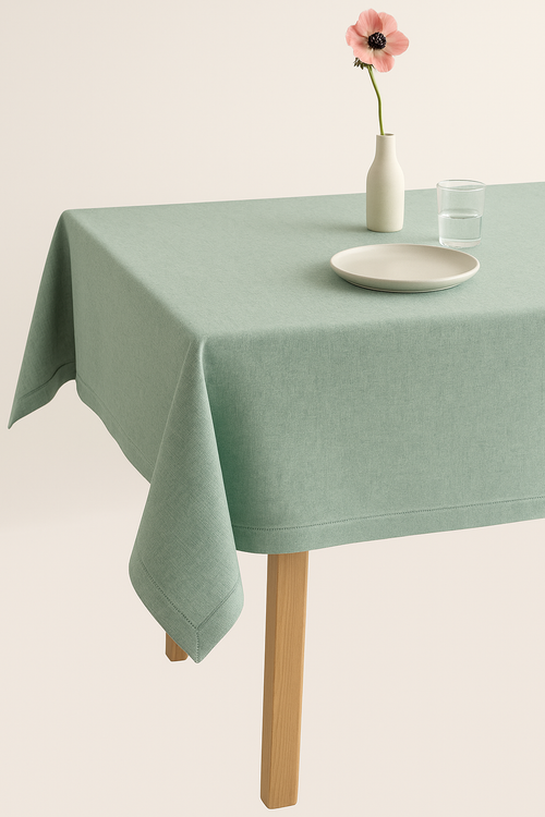 Nappe coton lin imperméable style minimaliste table repas - vue 2 sur 2