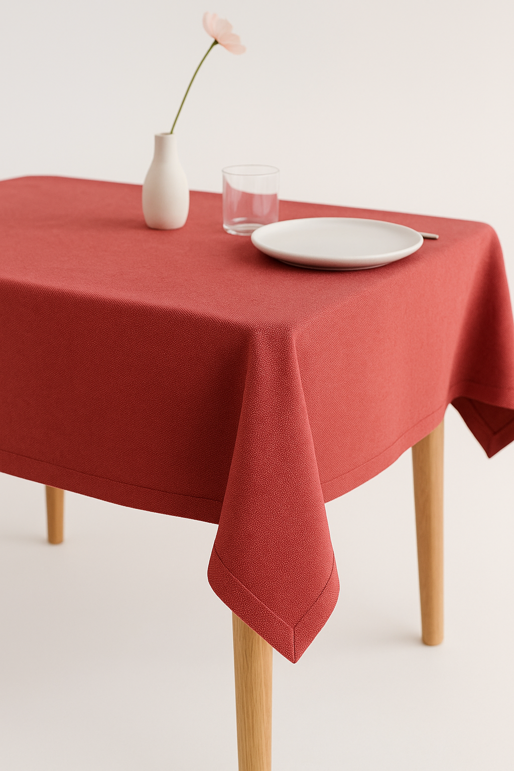 Nappe coton lin imperméable style minimaliste table repas - vue 3 sur 2