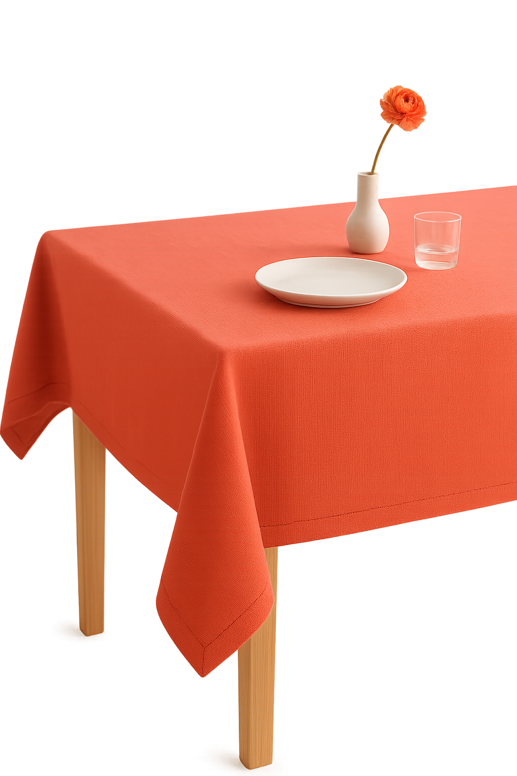 Nappe coton lin imperméable style naturel table repas - vue 3 sur 2