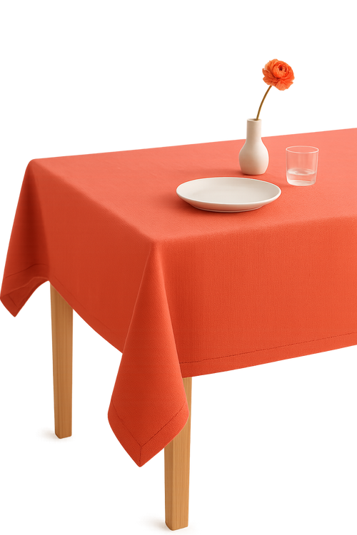 Nappe coton lin imperméable style naturel table repas