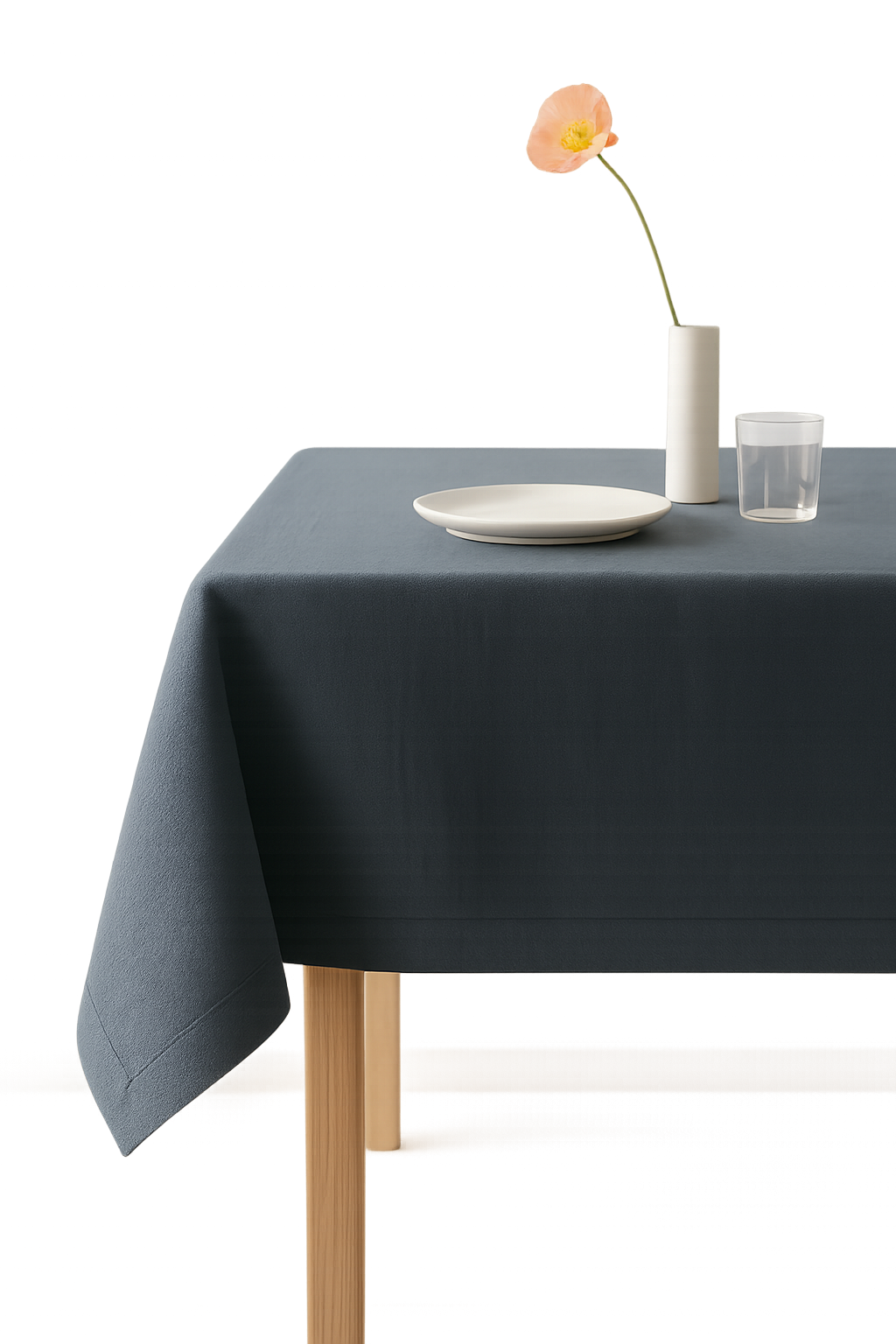 Nappe coton lin imperméable style naturel table repas - vue 3 sur 2