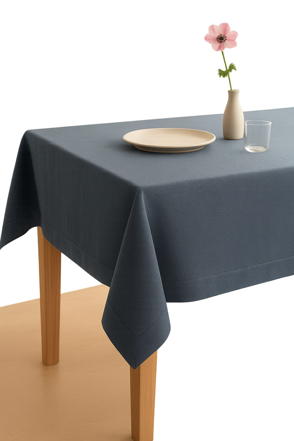 Nappe coton lin imperméable style uni pour table - vue 3 sur 2