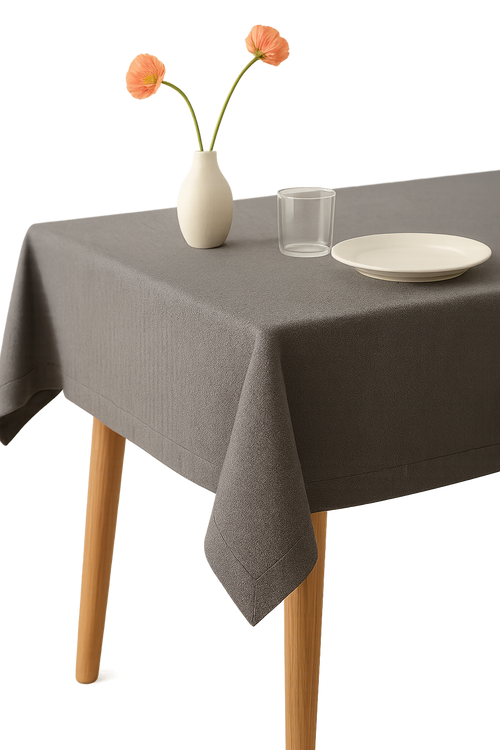 Nappe coton lin imperméable style uni table repas