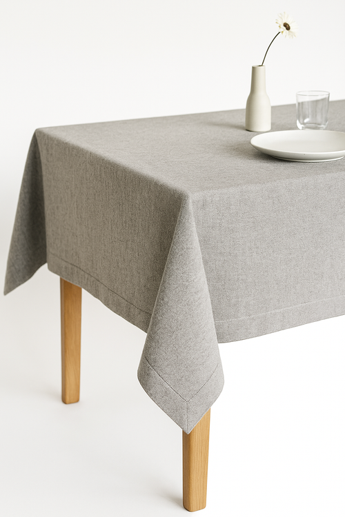 Nappe coton lin imperméable unie pour table repas