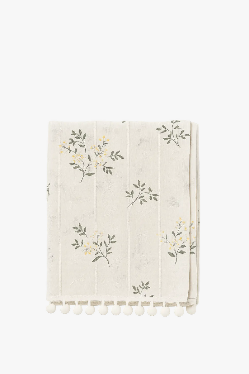 Nappe coton motifs marguerites style coréen table cuisine