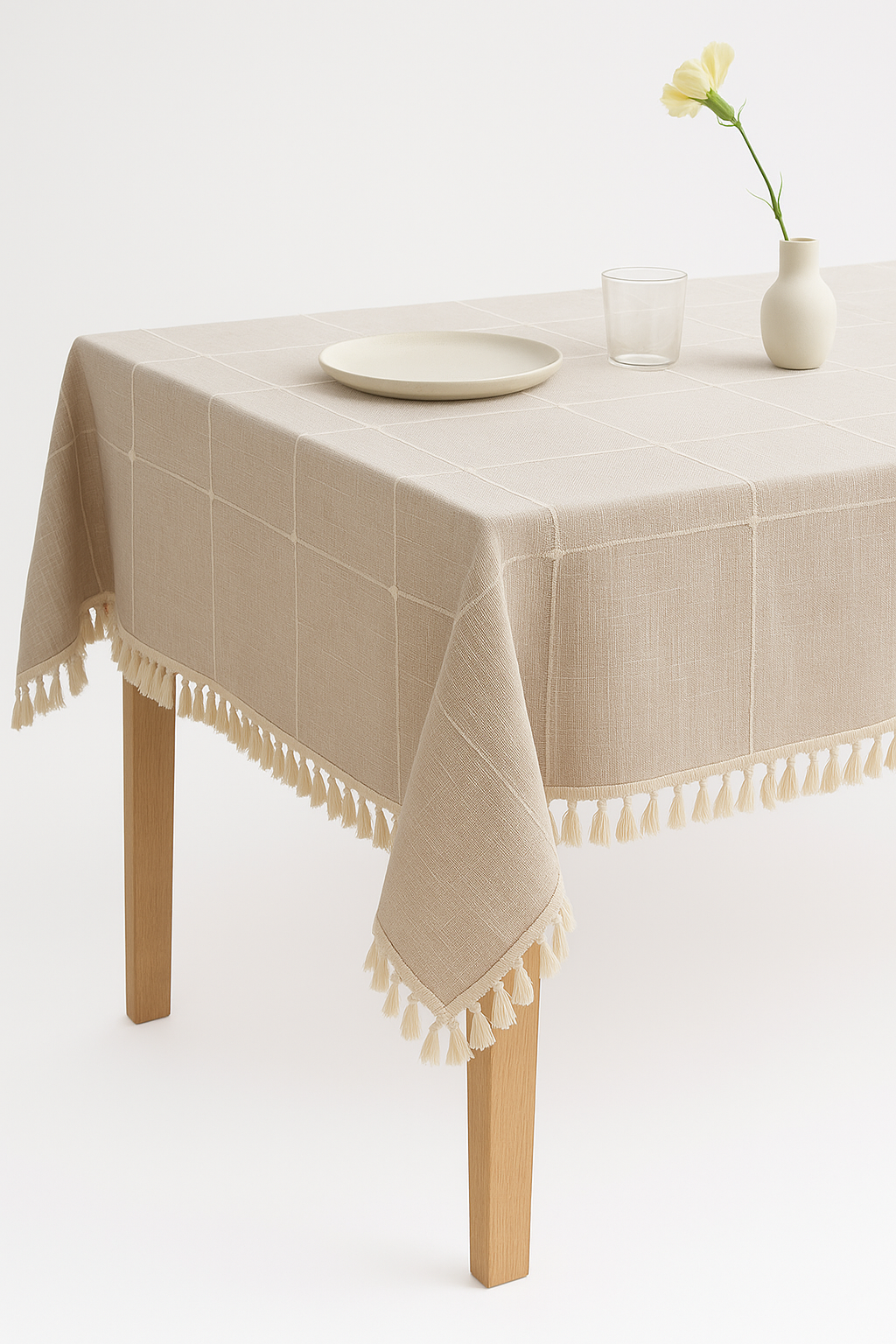 nappe damassée rayée imperméable style moderne table repas - vue 3 sur 2
