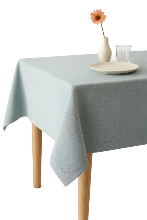 Nappe de table coton lin imperméable style uni - vue 2 sur 2