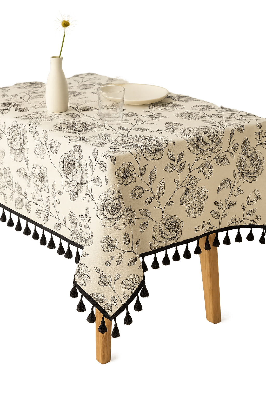 Nappe de table imprimé pivoines style ins imperméable