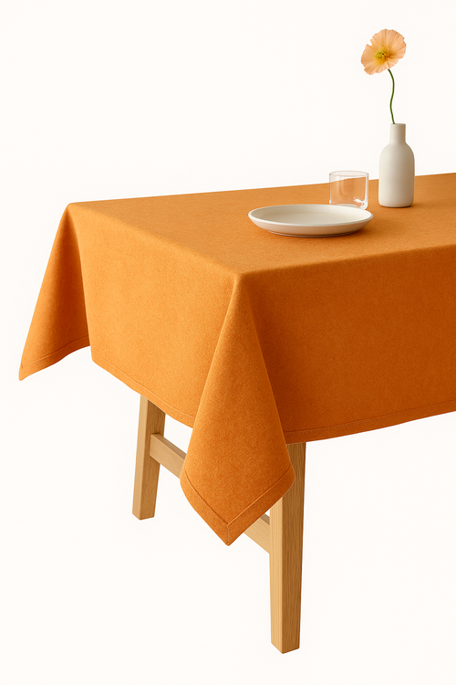 Nappe imperméable coton lin style uni table repas