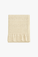 Nappe jacquard vintage bordure dentelle style nordique repas