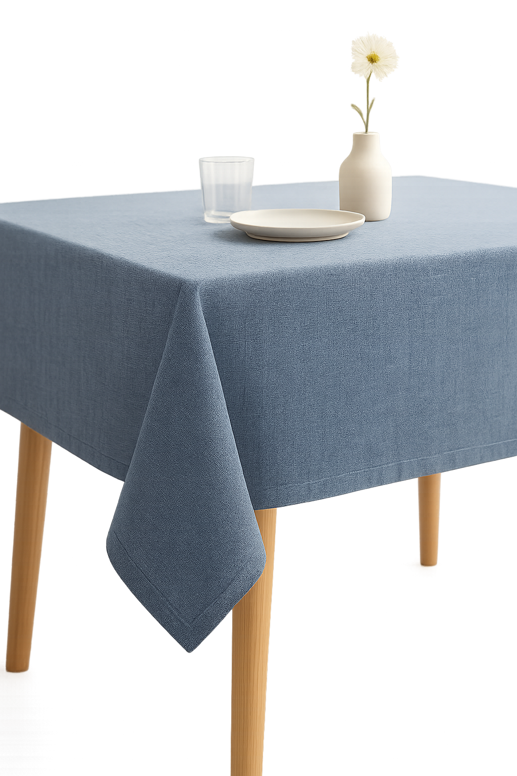 Nappe japonaise unie beige lavable polyester élégante table - vue 3 sur 2