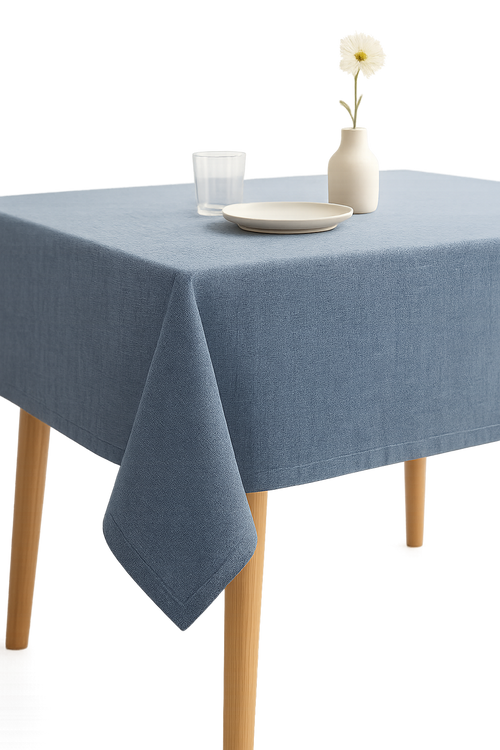 Nappe japonaise unie beige lavable polyester élégante table