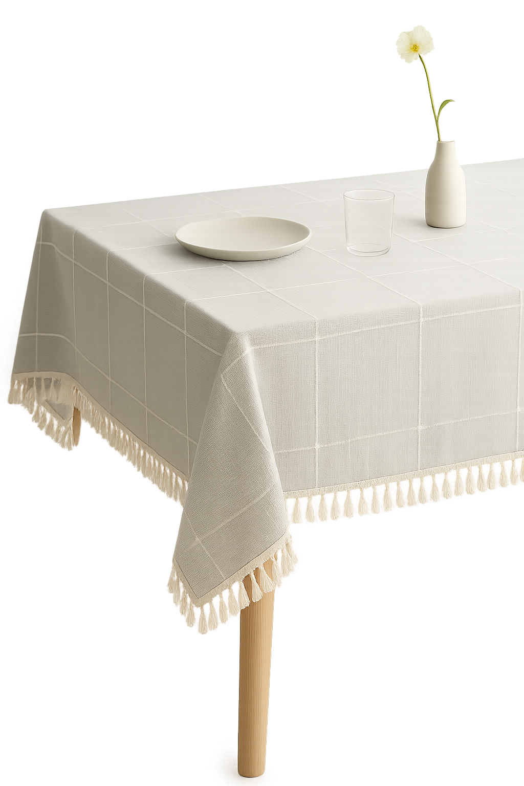 Nappe moderne rayée imperméable polyester coton pour table - vue 3 sur 2