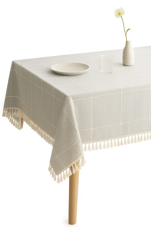 Nappe moderne rayée imperméable polyester coton pour table
