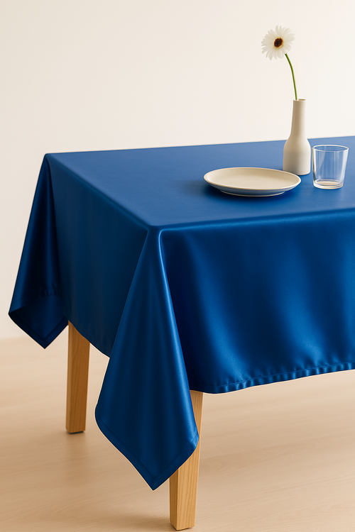 Nappe satin polyester style uni pour table fete - vue 2 sur 2