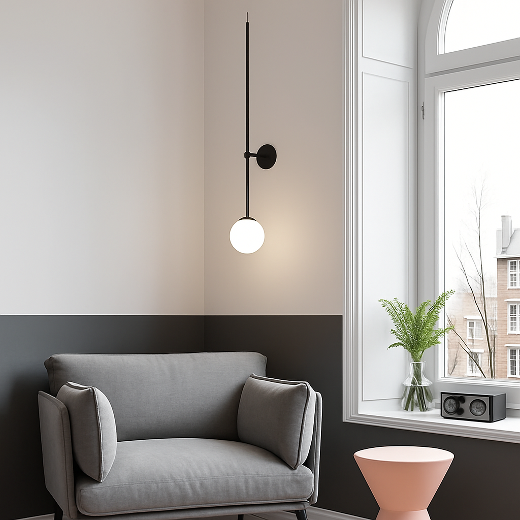 Nordic Denmark Glass Ball Wall Lamp Sconce Light Fixture - vue 4 sur 8