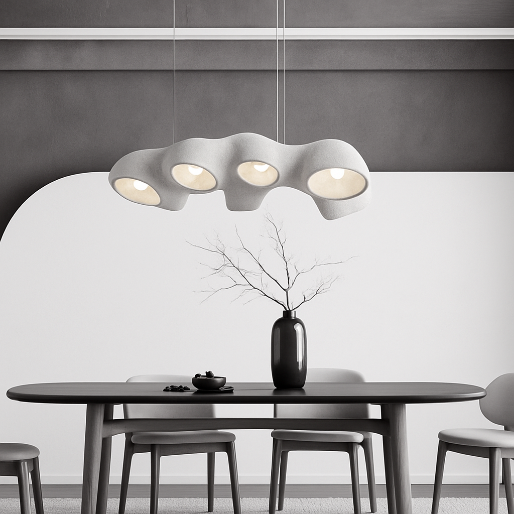Nordic Pendant Lights Minimalist Resin Suspension Hanging Lamp For Living Room Dining Room Lobby - vue 3 sur 9