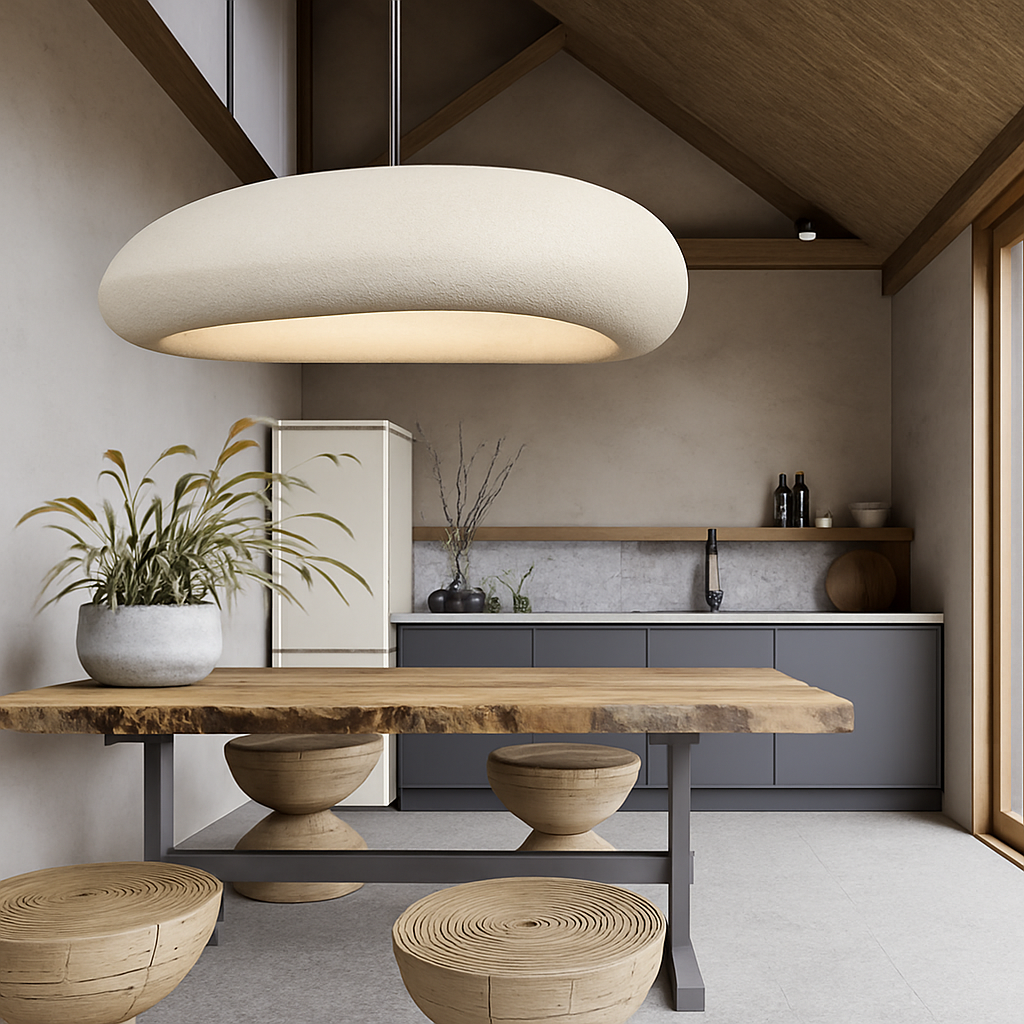 Nordic Wabi Sabi Restaurant LED Pendant Light Lustre Living Room Chandelier Kitchen Island Bar Cafe Loft Home Decor Hanging Lamp - vue 4 sur 8