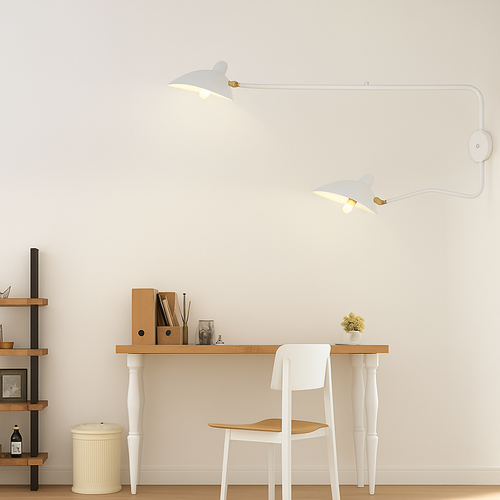 Nordique moderne minimaliste applique murale salon étude chambre chevet lecture lampe à LED bras Long réglable éclairage décoration - vue 3 sur 18