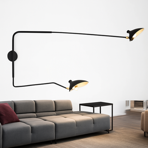Nordique moderne minimaliste applique murale salon étude chambre chevet lecture lampe à LED bras Long réglable éclairage décoration - vue 6 sur 18