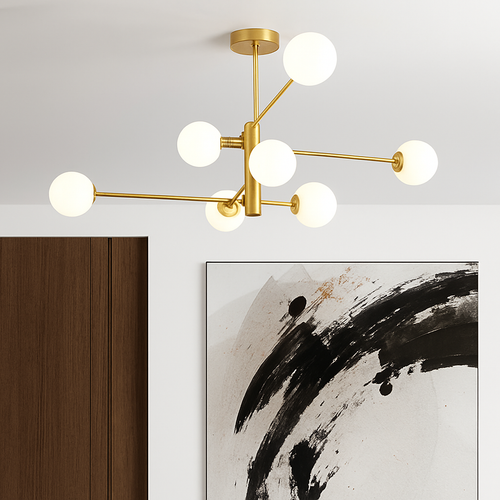 Nordique moderne verre laiton lustre luminaires décor à la maison salon en laiton suspension lumières chambre Restaurant café lampe suspendue - vue 3 sur 12