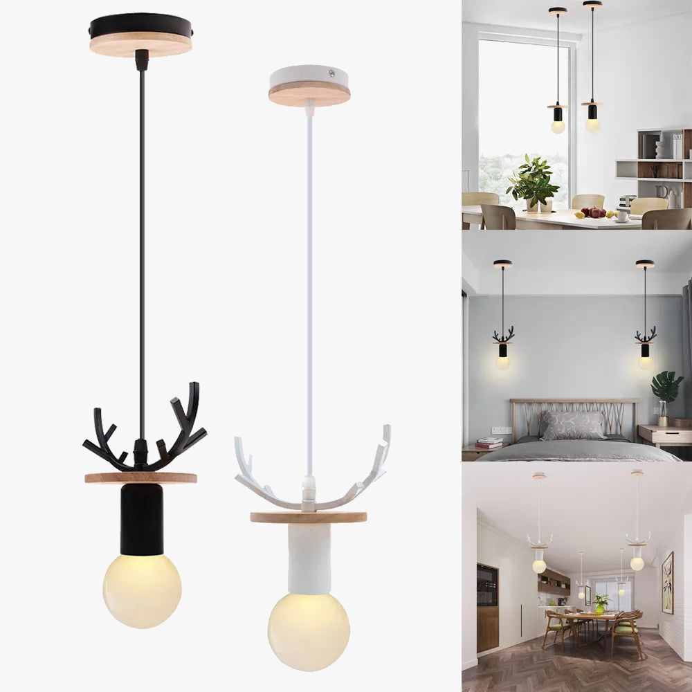 Nordique Simple bois bois suspension lumières Led suspension luminaire luminaire cuisine île Bar hôtel chambre d'enfants décor à la maison