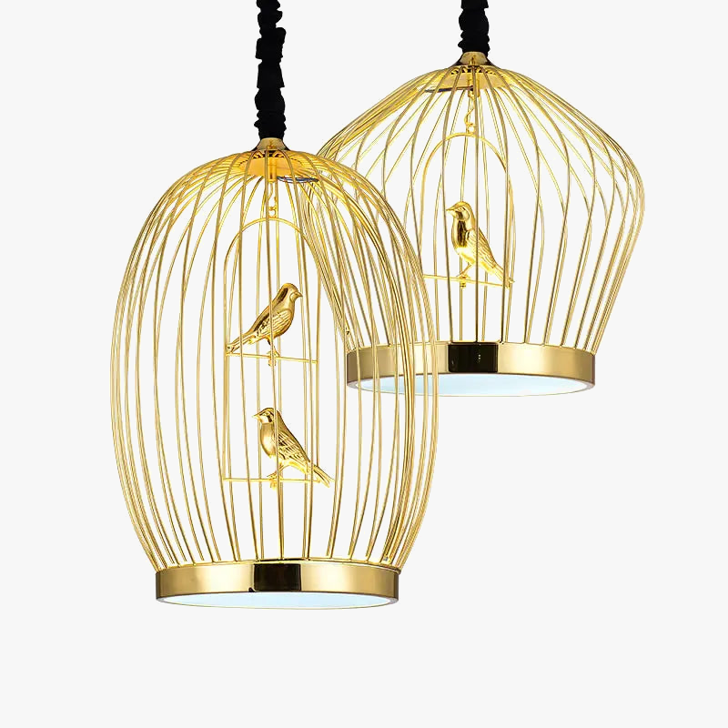 suspension led en fer cage à oiseaux pour restaurant loft