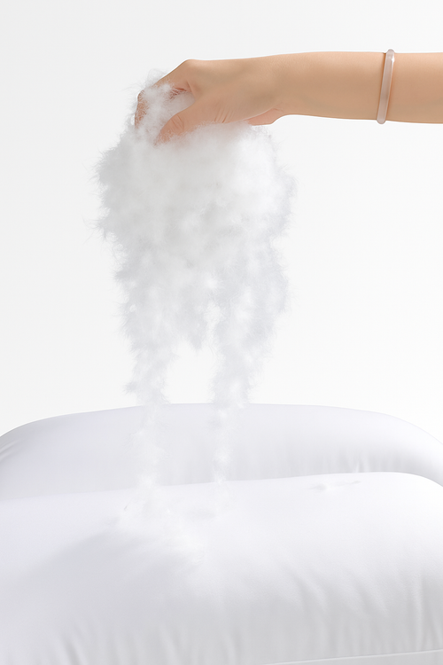 oreiller hypoallergénique en duvet d'oie avec housse 1200 fils - vue 7 sur 6