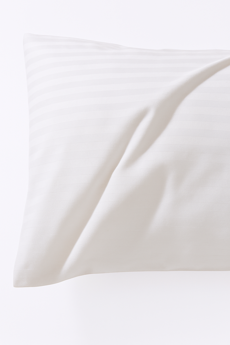 oreiller ignifugé en duvet d'oie avec couette coton