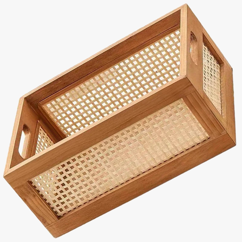 panier décoratif en rotin pour rangement et organisation