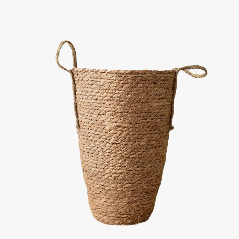 panier de fleurs tissé en herbe nordique moderne décor floral séché