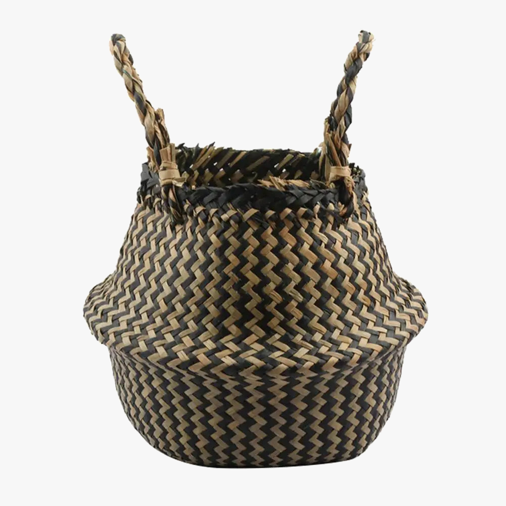 panier de rangement pliable en osier avec poignée pour fleurs linge