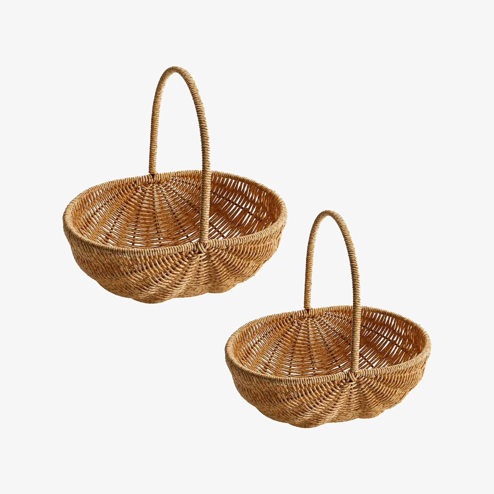 panier de rangement portable pour pique-nique et fleurs rustique