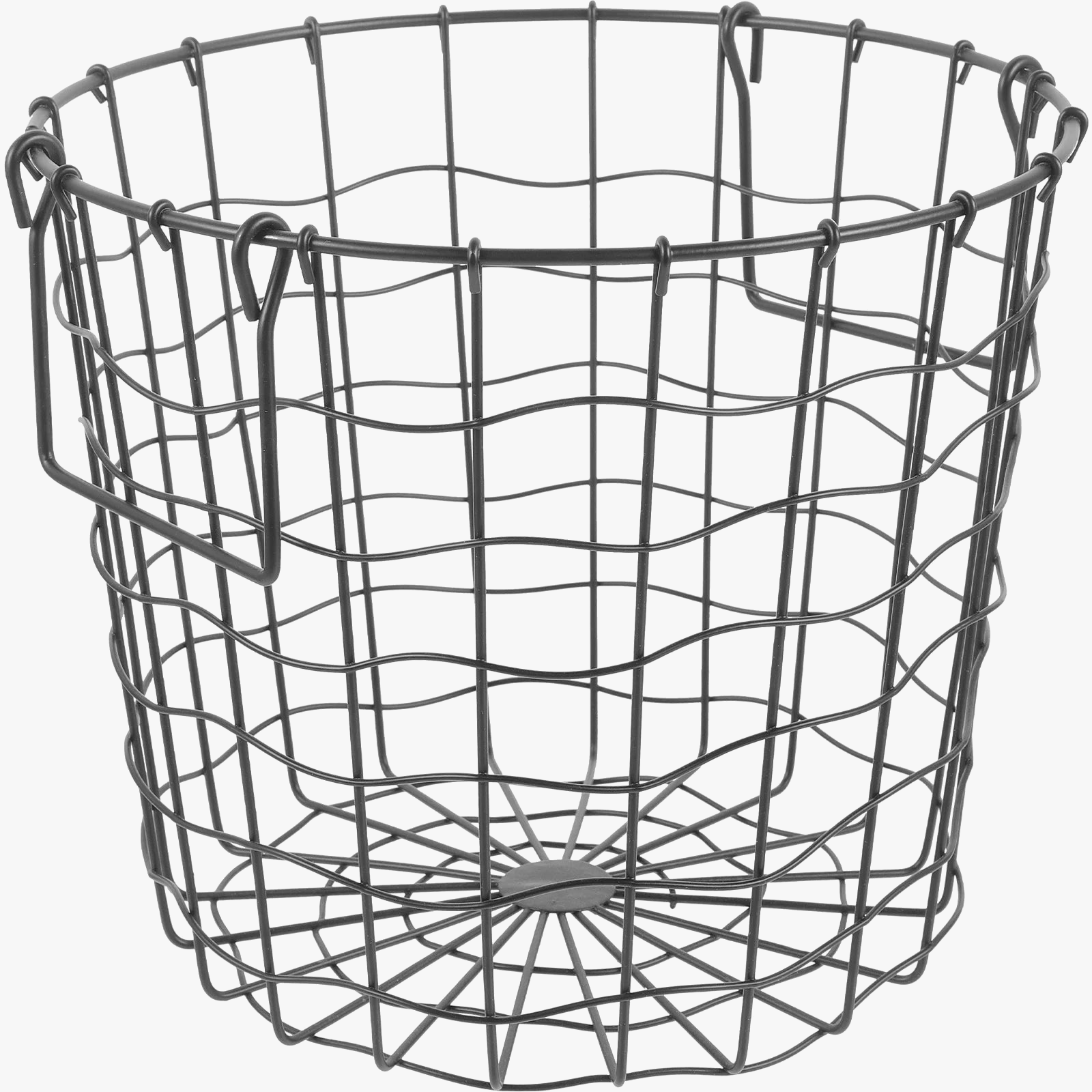 panier de rangement rond en fer pour bois de chauffage extérieur