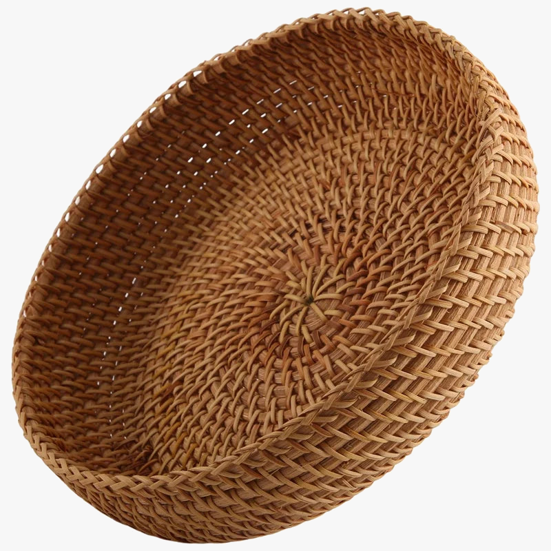 panier de rangement rond en rotin fait main pour lautomne