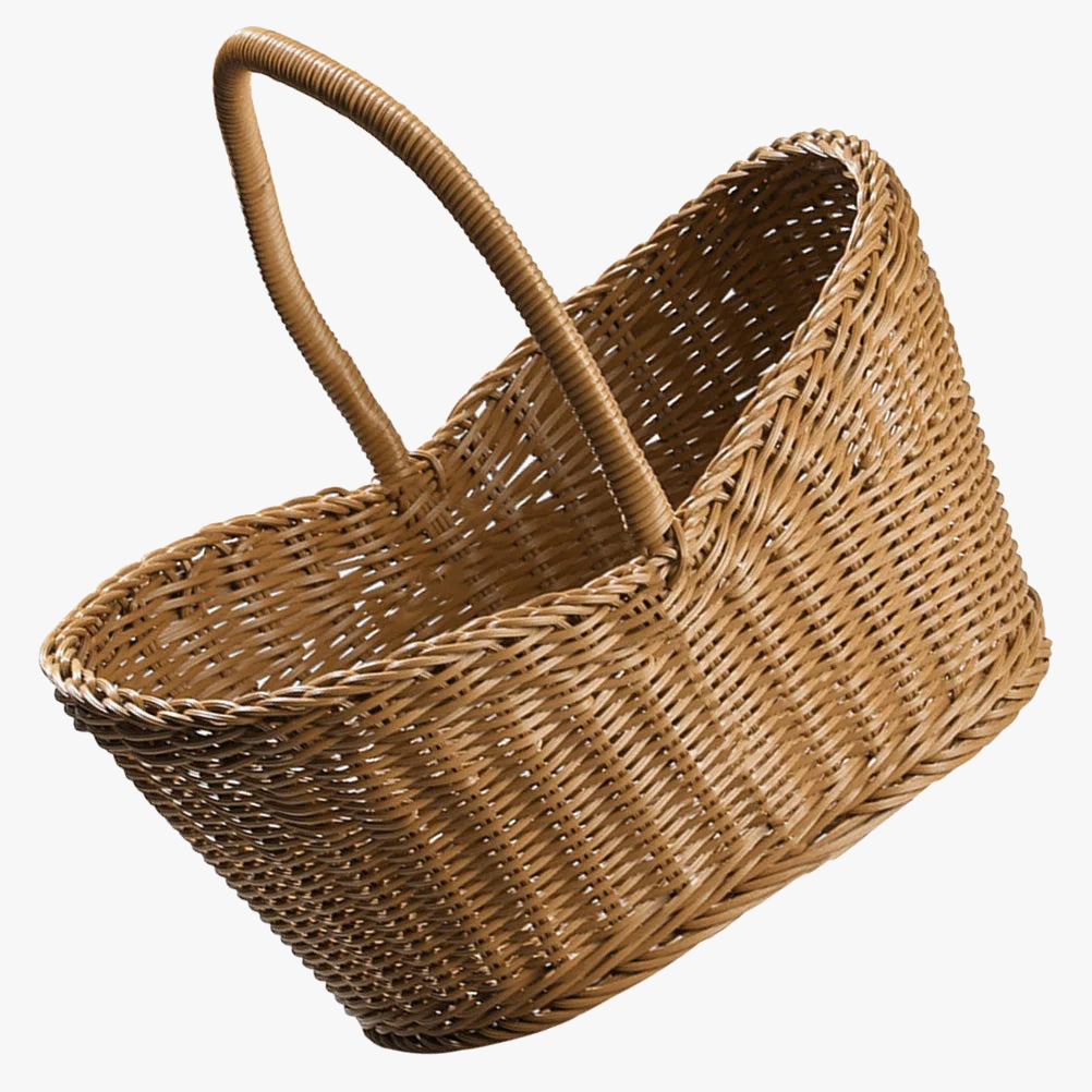 panier en rotin pour pique-nique avec poignée pratique