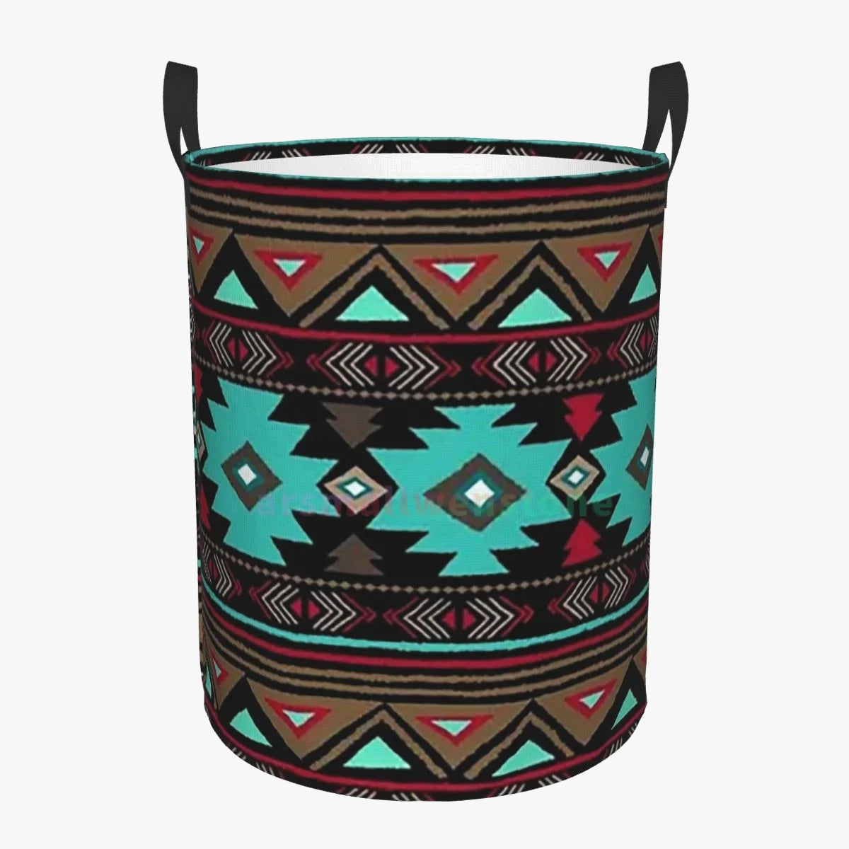 panier à linge rond ethnique pour rangement jouets et vêtements