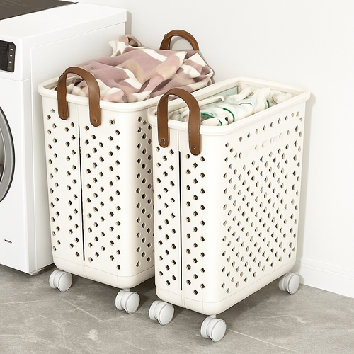 panier pliable multifonctionnel avec roulettes grande capacité rangement pratique